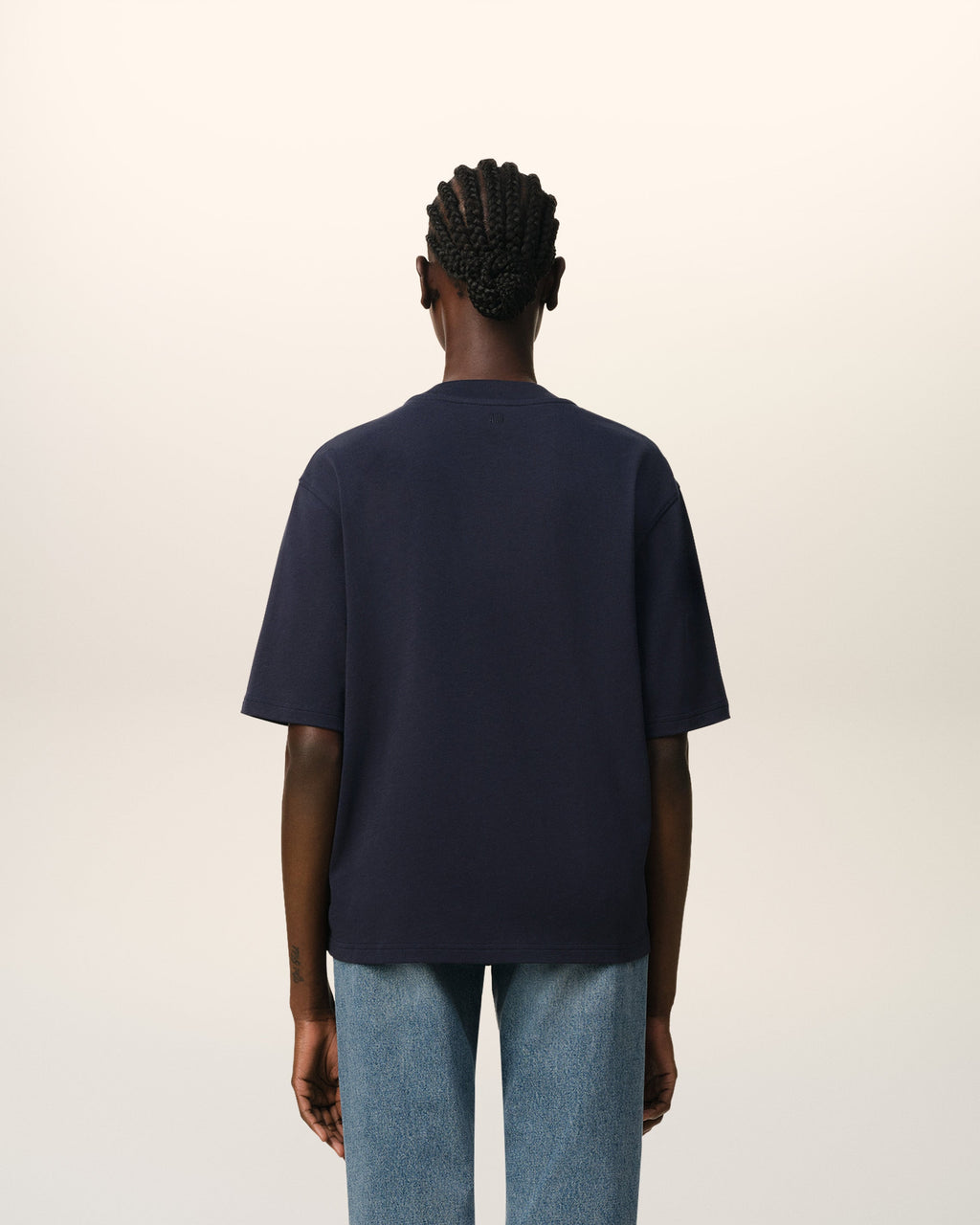 Navy Cotton Ami Paris Patch T-Shirt