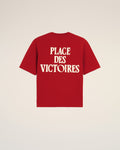 Red printed cotton "Place des Victoires" t-shirt